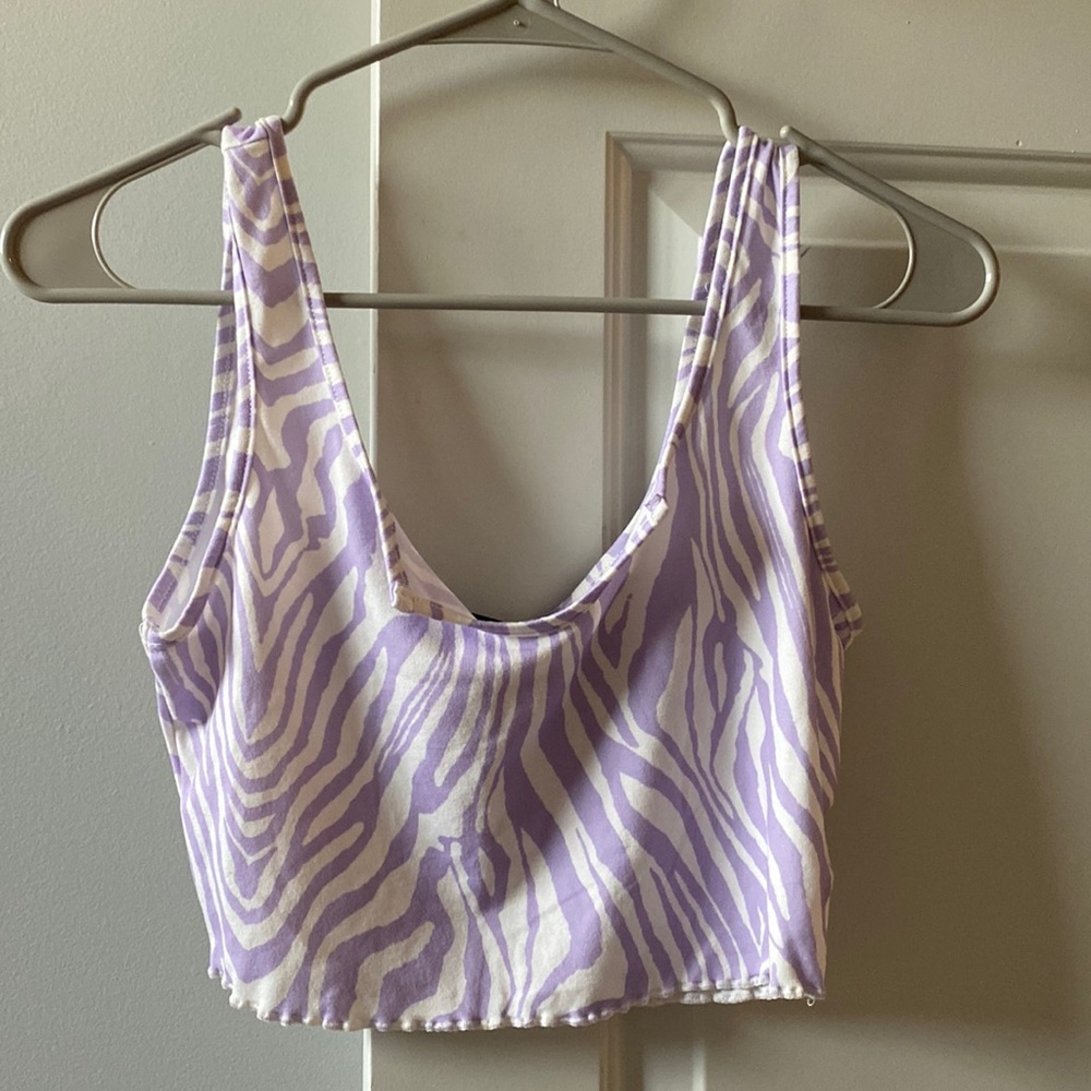 purple zebra tank top